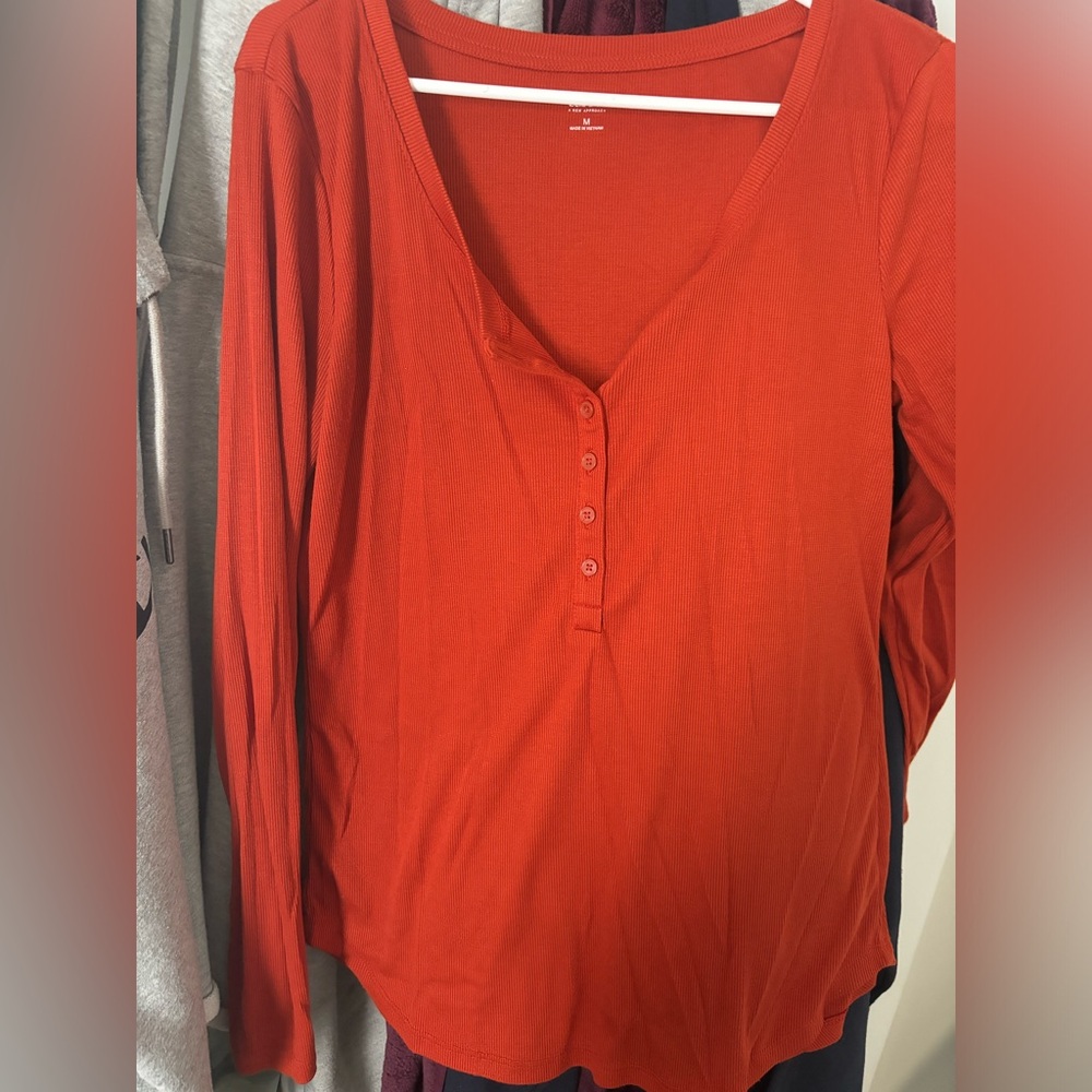Burnt orange long sleeve with buttons